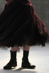 marc le bihan tulle skirt 25001 AUBERGINE/BLACK
